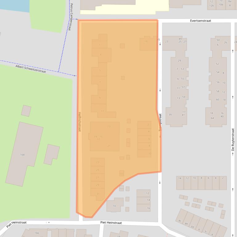 Kaart van postcodegebied 2992BT.