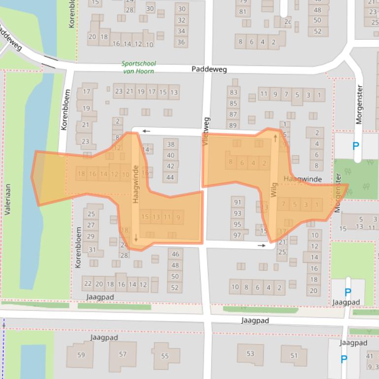 Kaart van postcodegebied 2992CC.