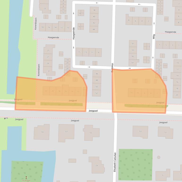 Kaart van postcodegebied 2992CE.