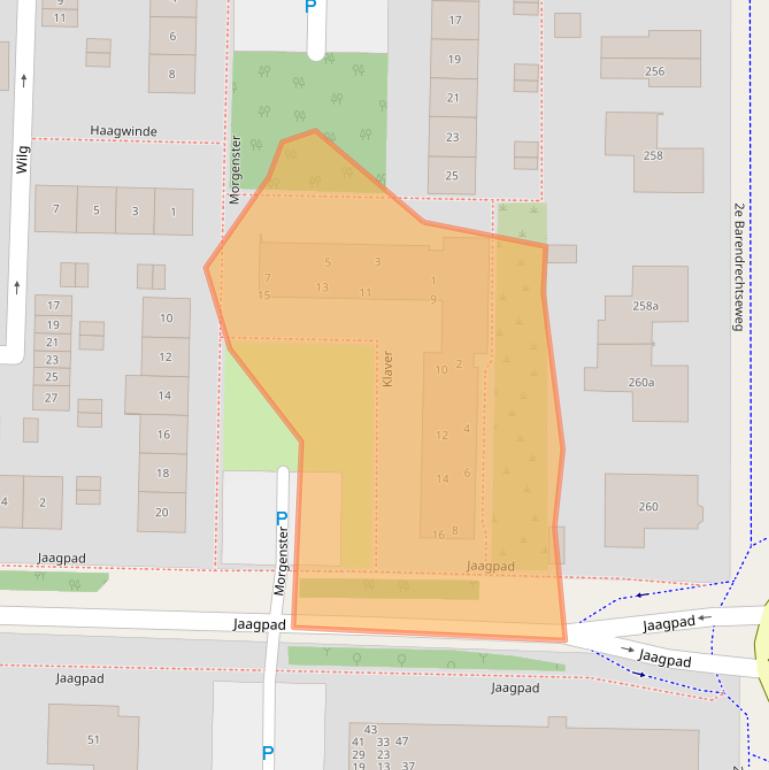 Kaart van postcodegebied 2992CG.