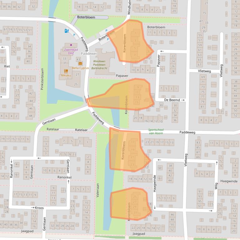 Kaart van postcodegebied 2992CH.