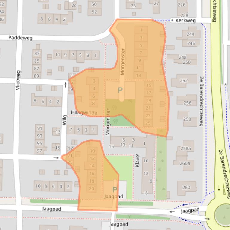 Kaart van postcodegebied 2992CJ.