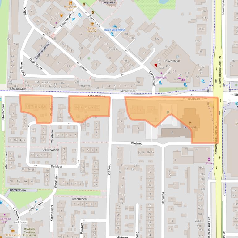 Kaart van postcodegebied 2992CN.