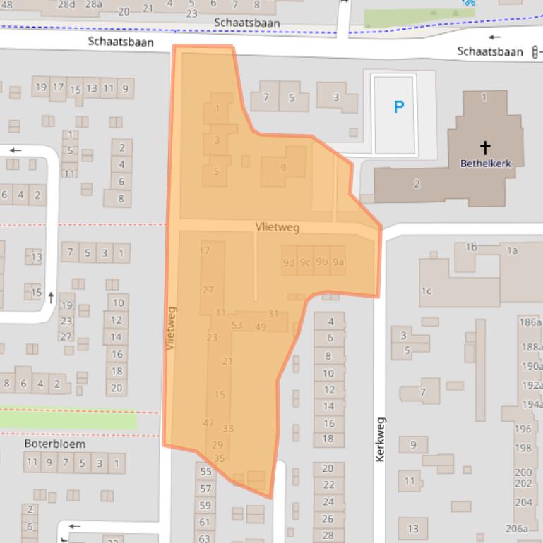 Kaart van postcodegebied 2992CP.