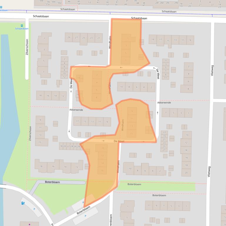 Kaart van postcodegebied 2992CT.