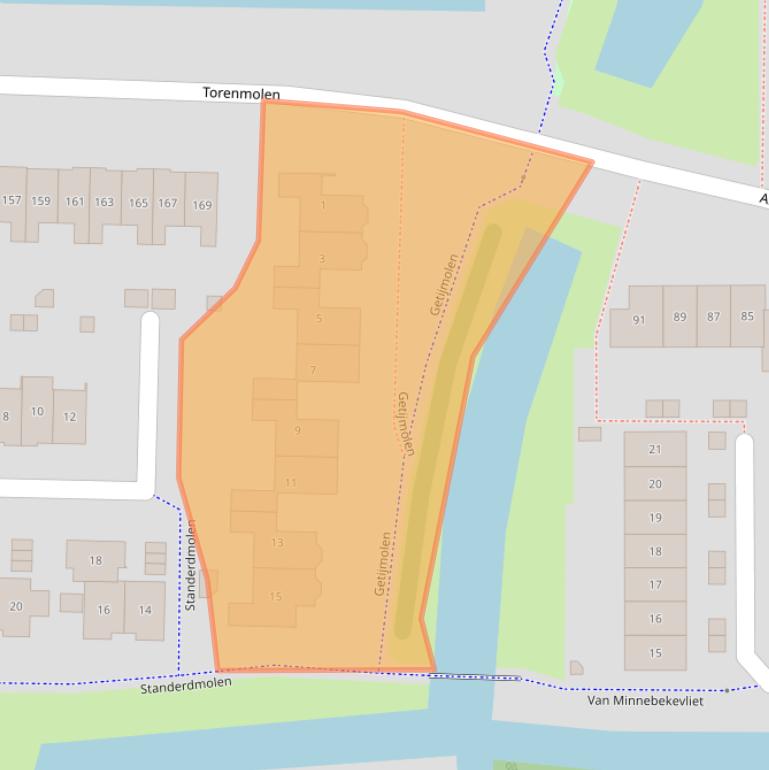 Kaart van postcodegebied 2992DB.