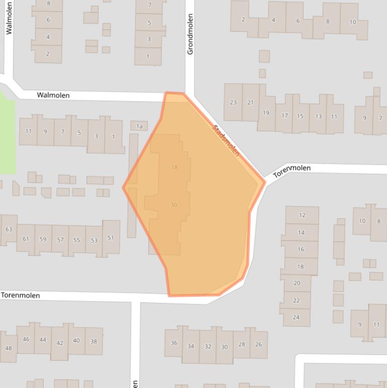 Kaart van postcodegebied 2992DG.