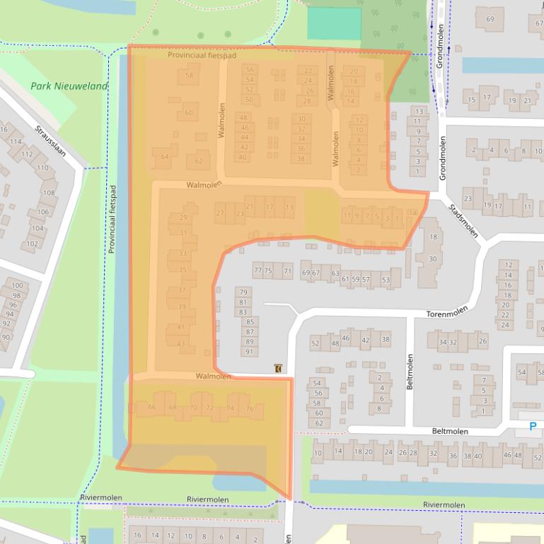Kaart van postcodegebied 2992DK.