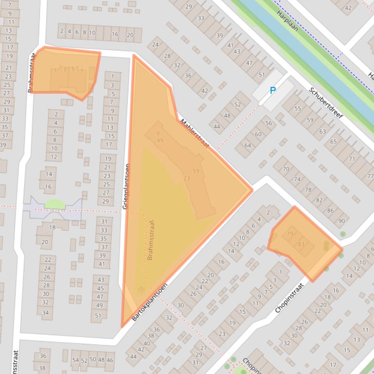 Kaart van postcodegebied 2992EM.