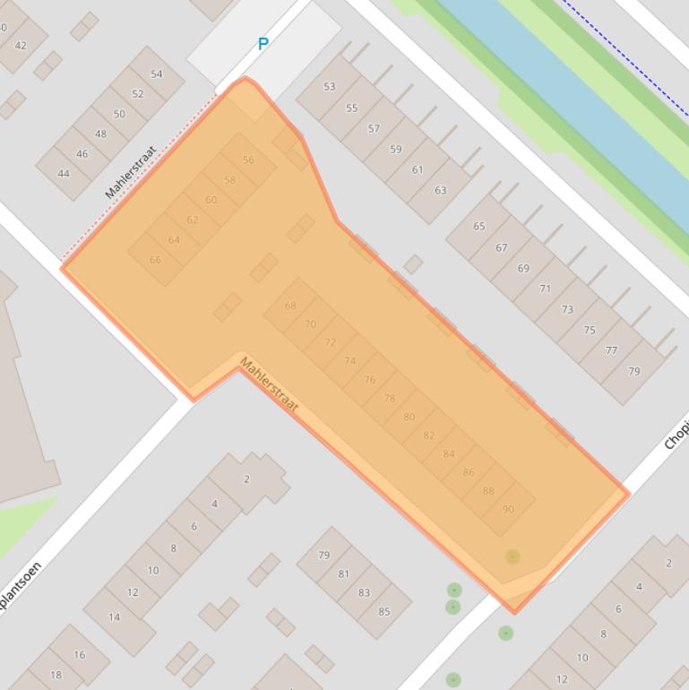 Kaart van postcodegebied 2992EP.