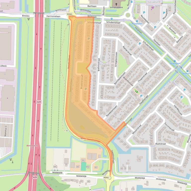 Kaart van postcodegebied 2992EX.
