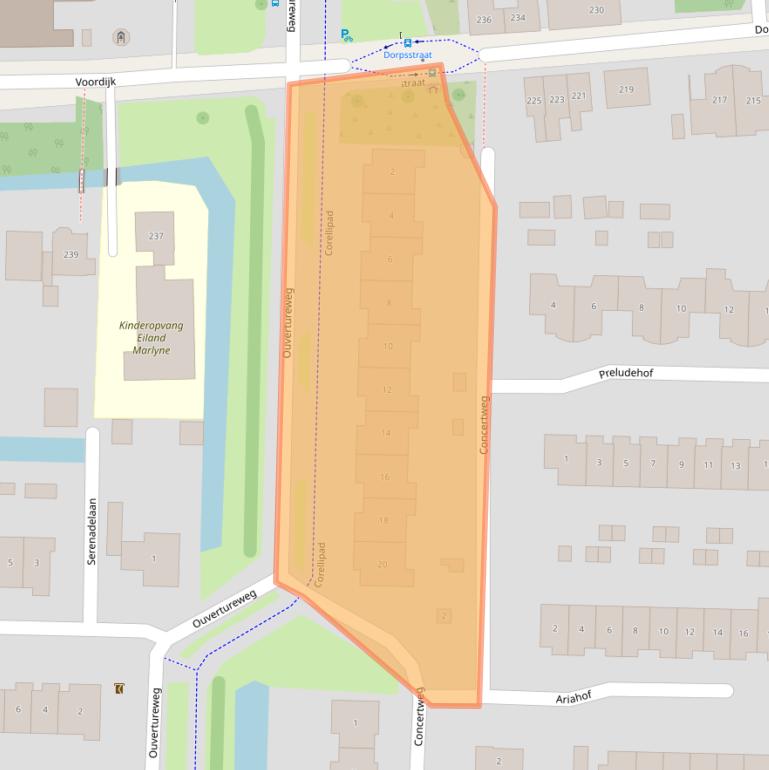 Kaart van postcodegebied 2992GD.