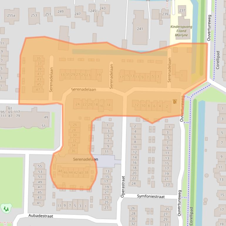 Kaart van postcodegebied 2992GE.