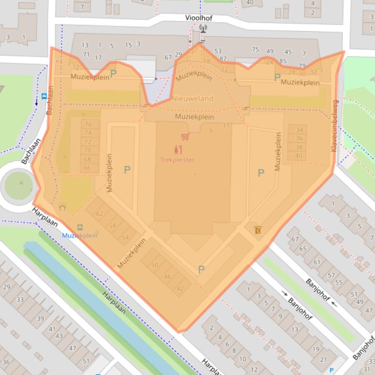 Kaart van postcodegebied 2992GH.