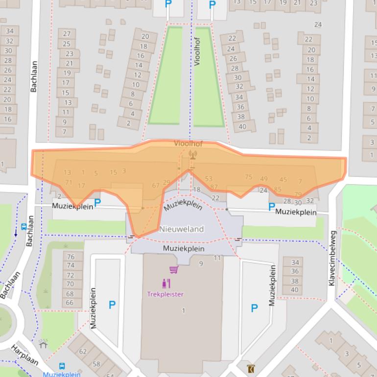 Kaart van postcodegebied 2992GL.