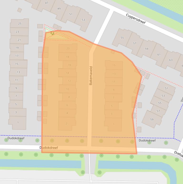 Kaart van postcodegebied 2992HL.