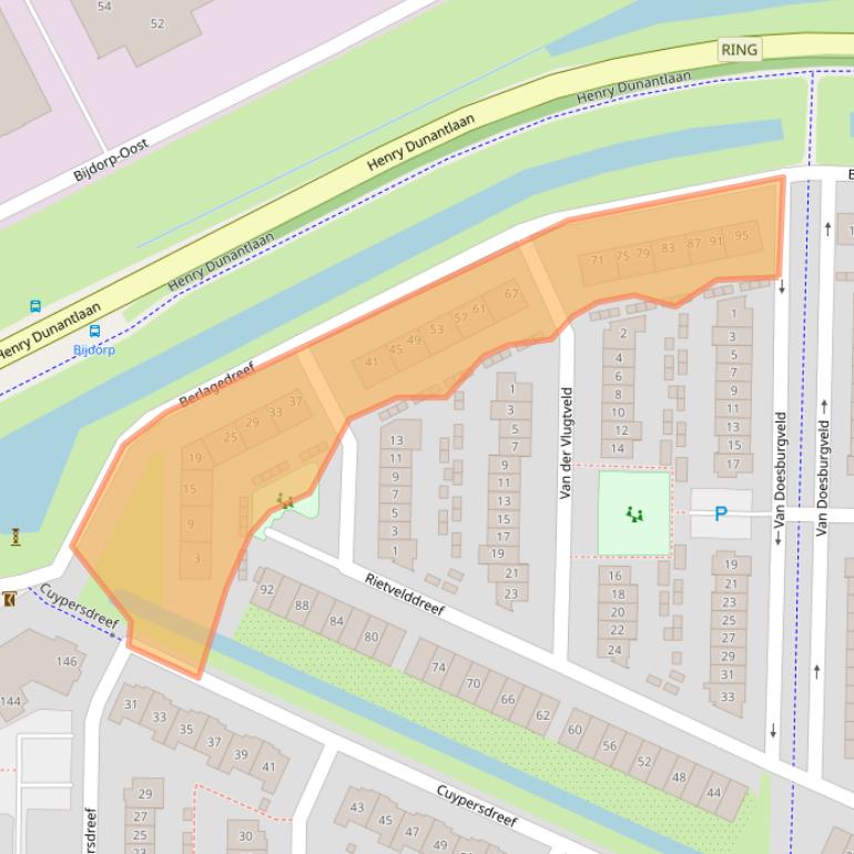 Kaart van postcodegebied 2992HS.