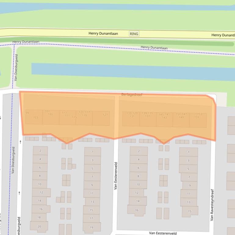 Kaart van postcodegebied 2992HT.