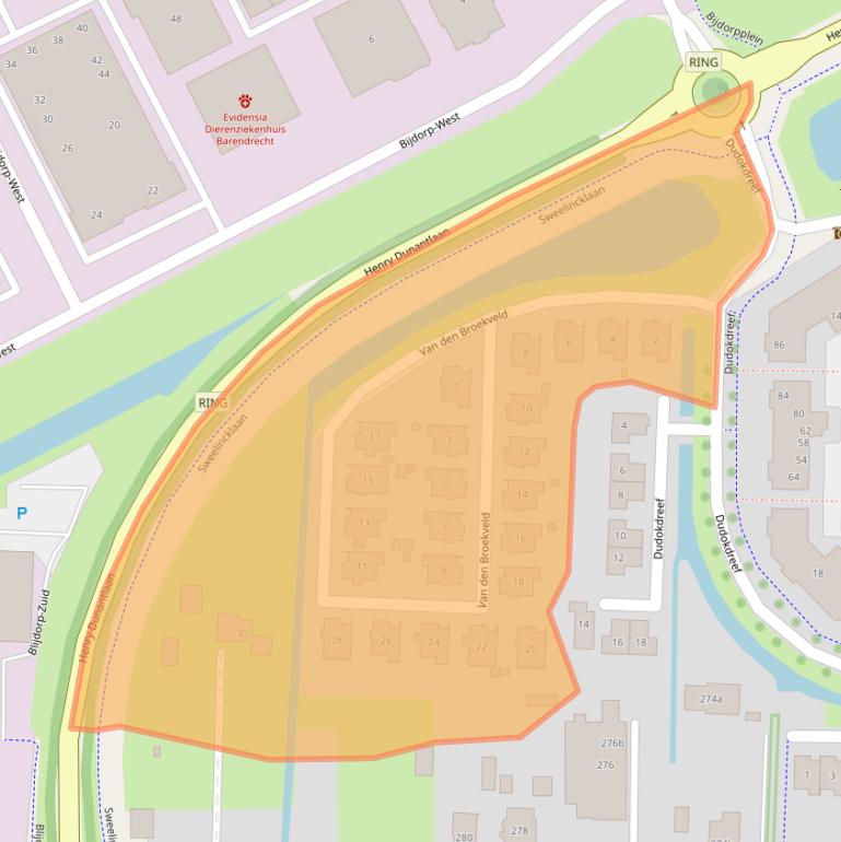 Kaart van postcodegebied 2992HV.