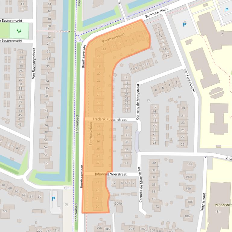 Kaart van postcodegebied 2992KA.