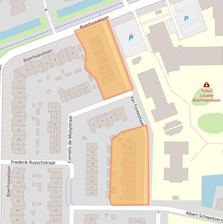 Kaart van postcodegebied 2992KC.