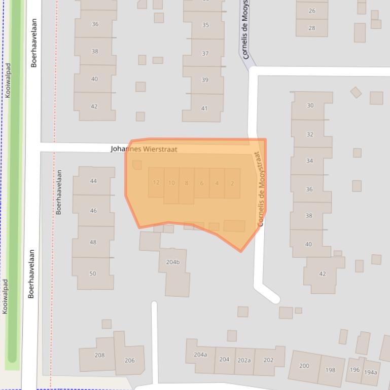 Kaart van postcodegebied 2992KJ.