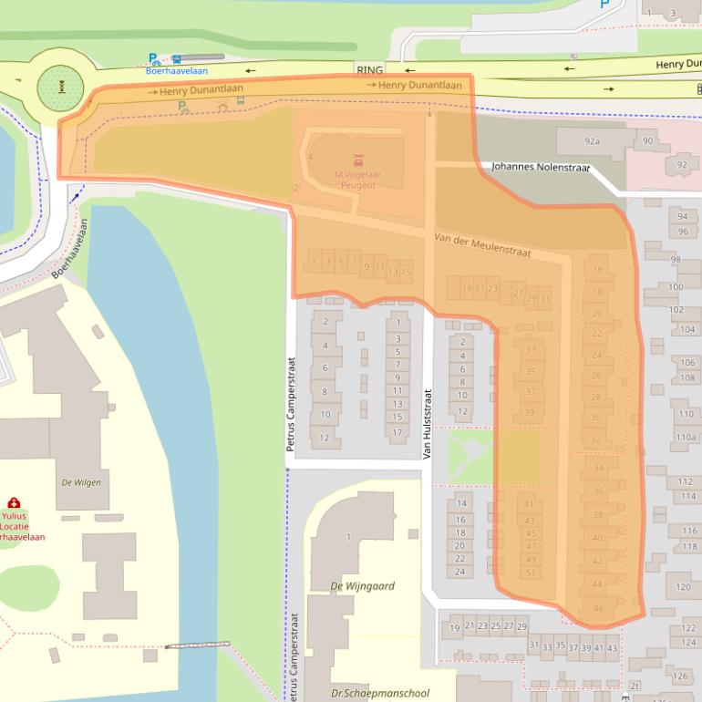 Kaart van postcodegebied 2992KM.