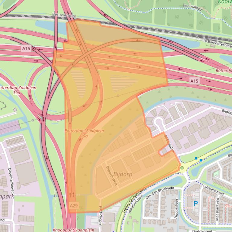 Kaart van postcodegebied 2992LC.