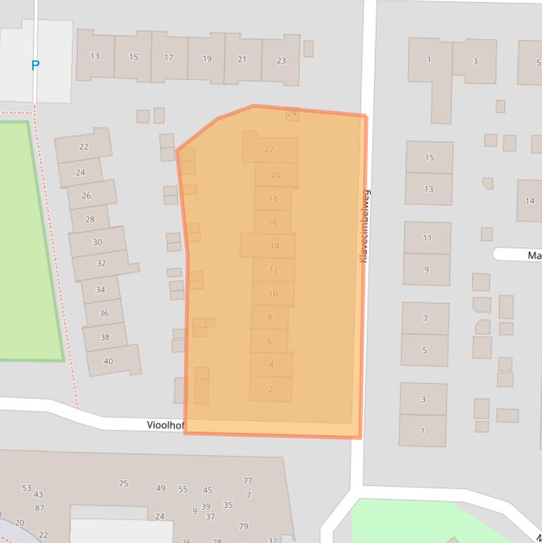 Kaart van postcodegebied 2992NE.