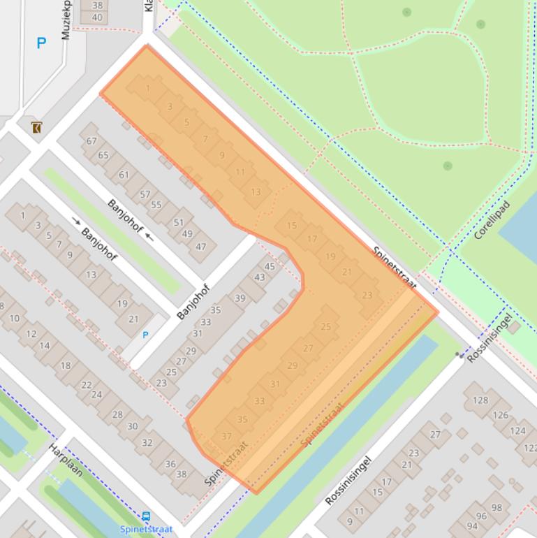 Kaart van postcodegebied 2992NJ.