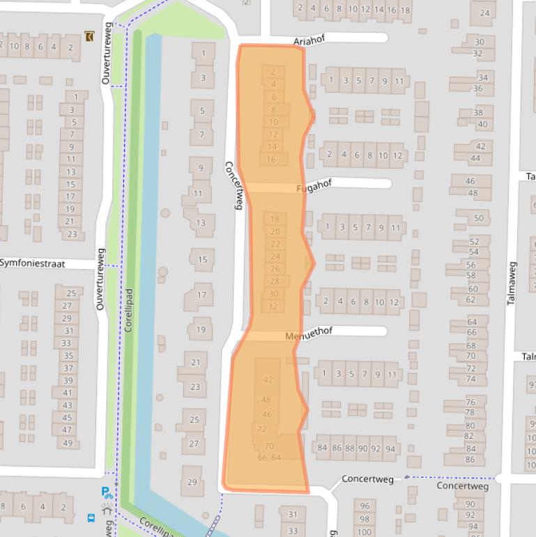 Kaart van postcodegebied 2992NN.