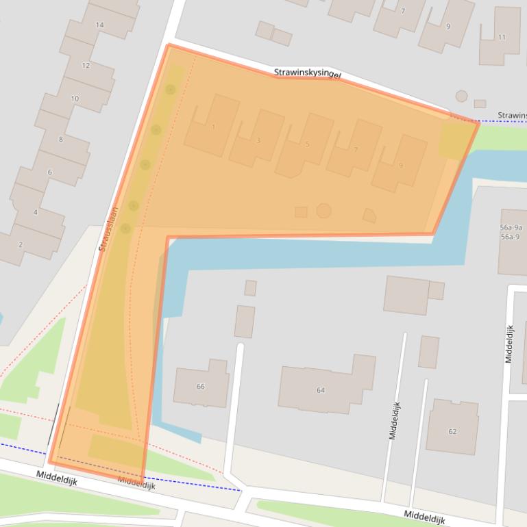 Kaart van postcodegebied 2992PG.