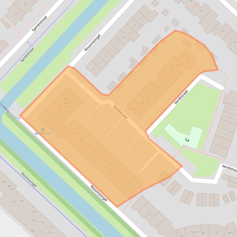 Kaart van postcodegebied 2992PJ.