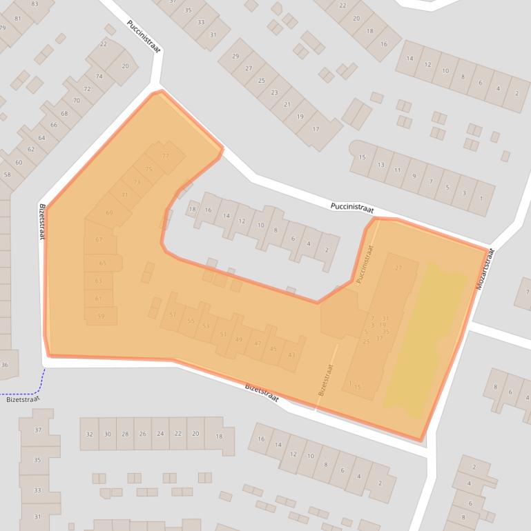 Kaart van postcodegebied 2992RA.