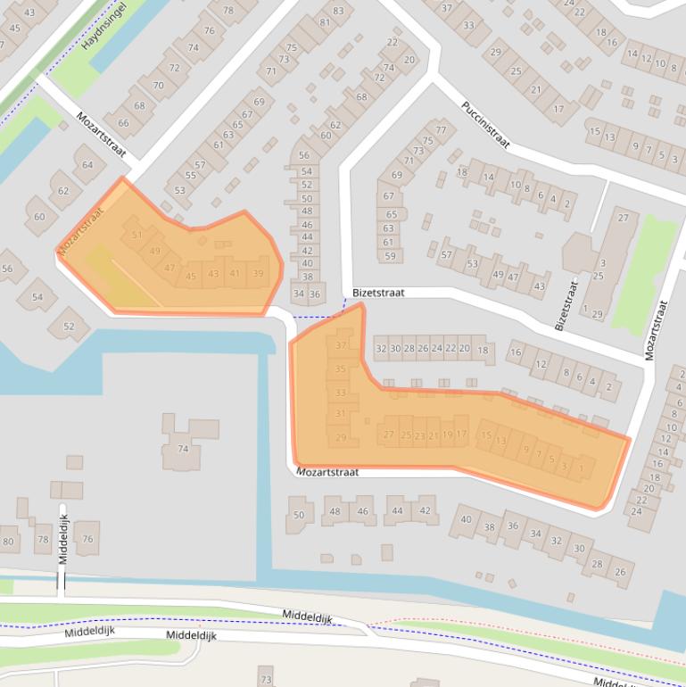 Kaart van postcodegebied 2992RD.