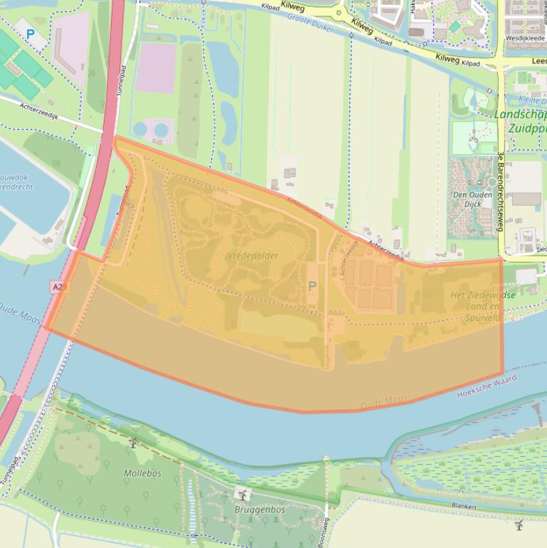 Kaart van postcodegebied 2992SB.