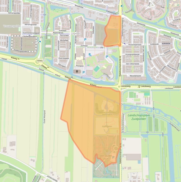 Kaart van postcodegebied 2992SN.