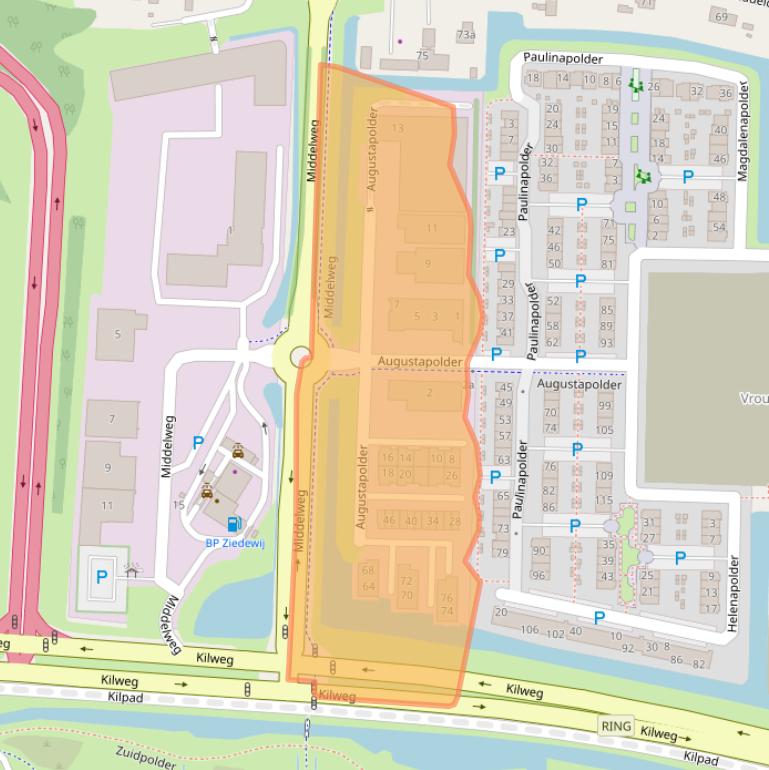 Kaart van postcodegebied 2992SR.