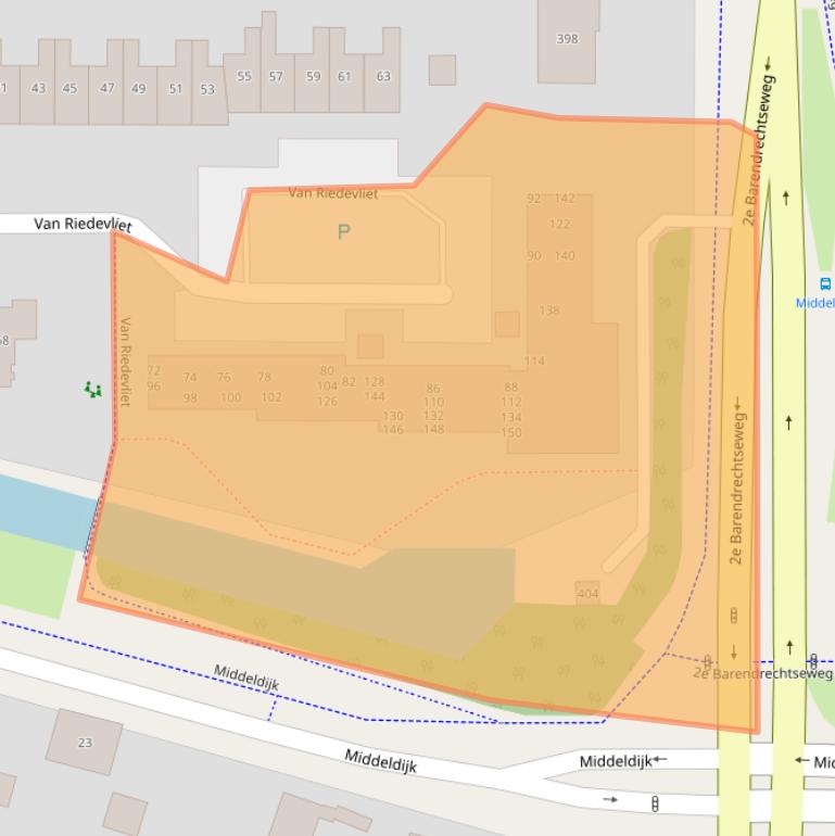 Kaart van postcodegebied 2992TM.