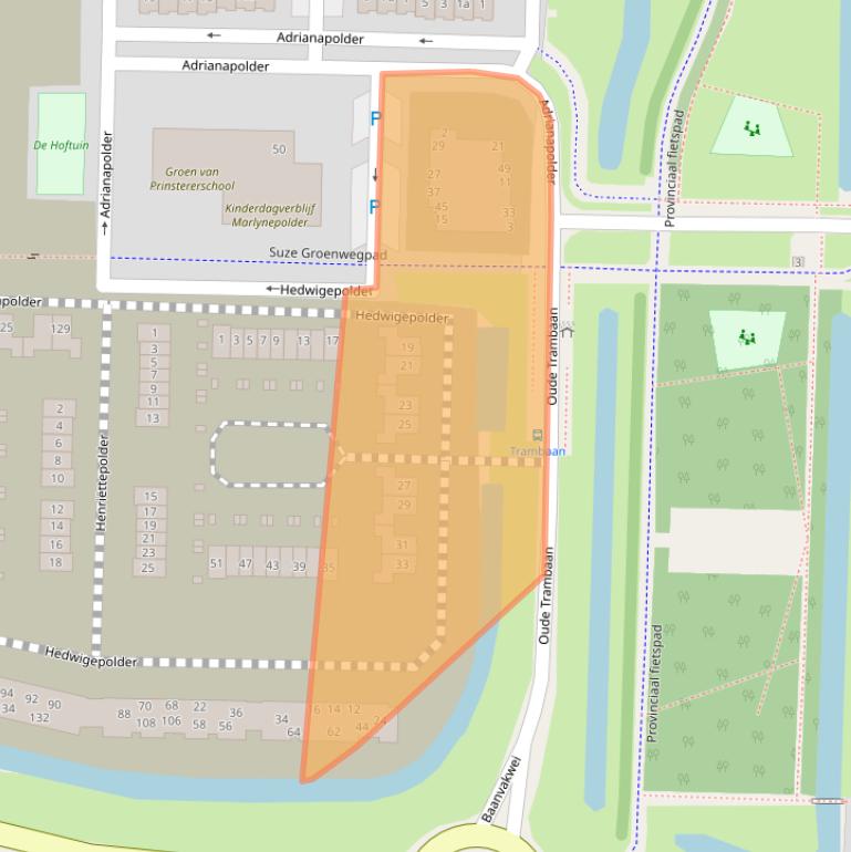 Kaart van postcodegebied 2992TT.