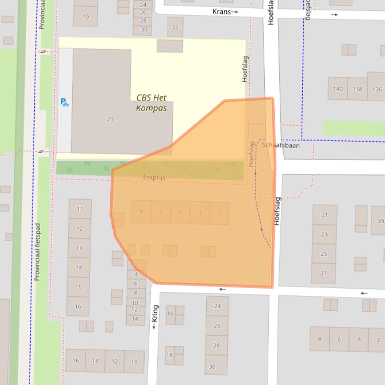 Kaart van postcodegebied 2992VC.