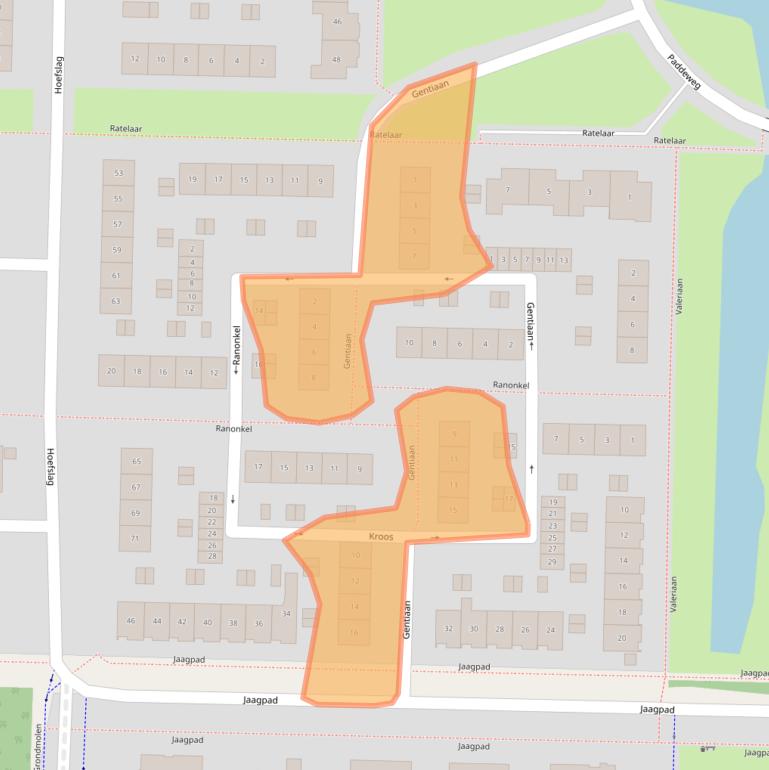 Kaart van postcodegebied 2992VD.