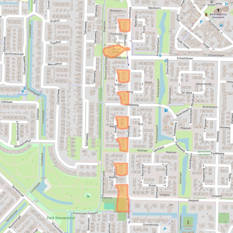 Kaart van postcodegebied 2992VH.