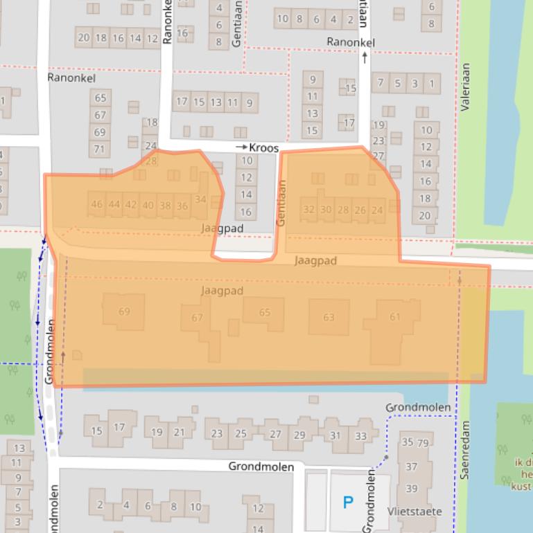Kaart van postcodegebied 2992VJ.