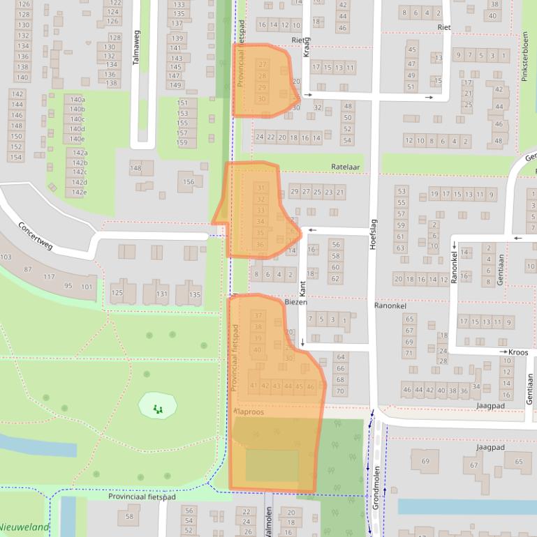 Kaart van postcodegebied 2992VL.
