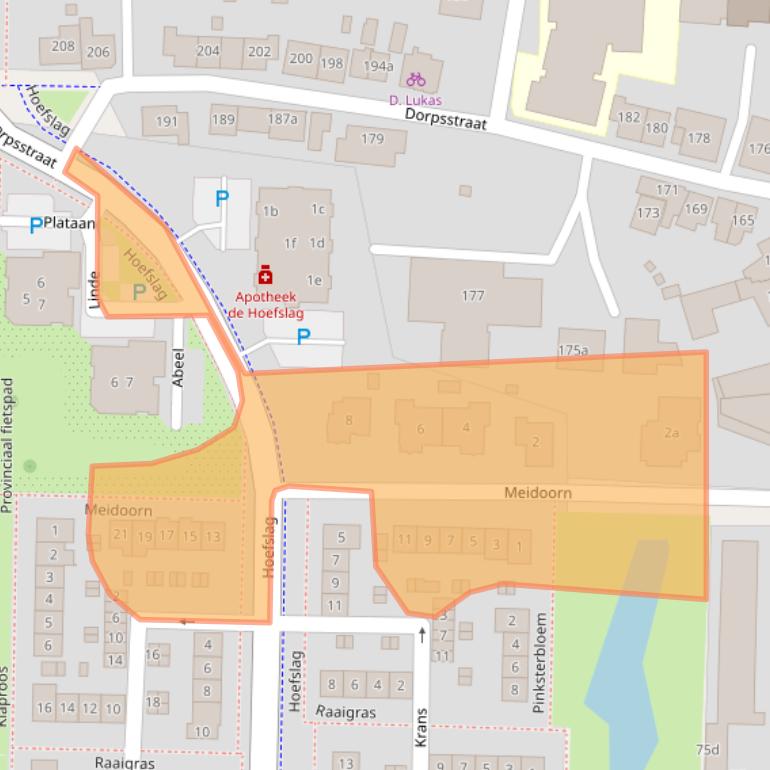 Kaart van postcodegebied 2992VM.