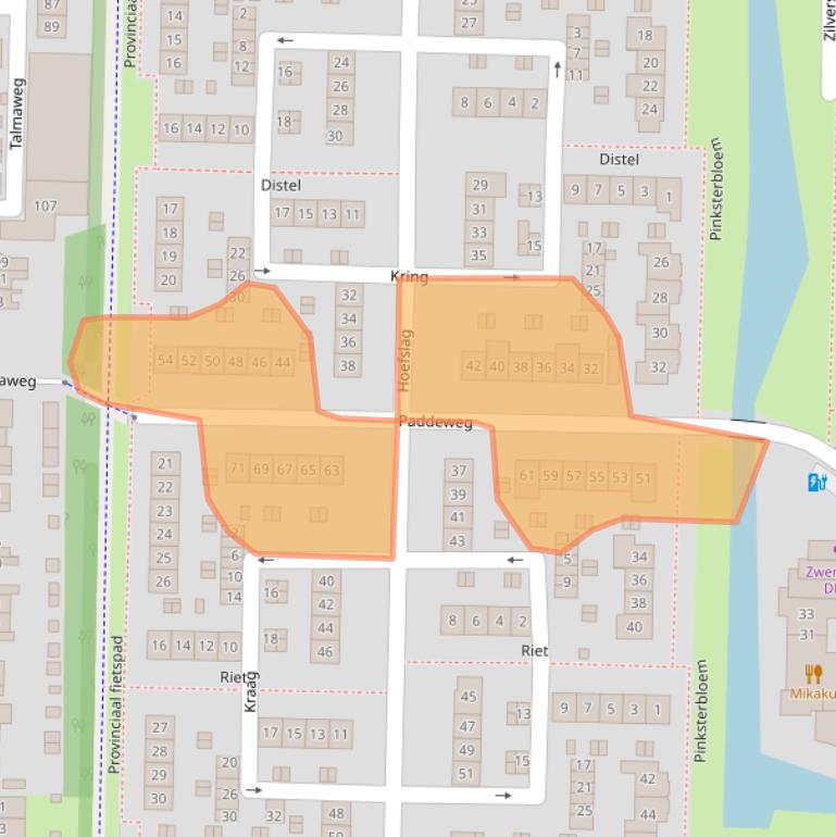 Kaart van postcodegebied 2992VN.