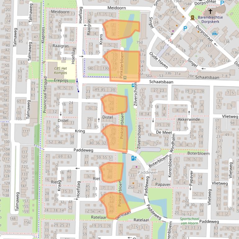 Kaart van postcodegebied 2992VP.