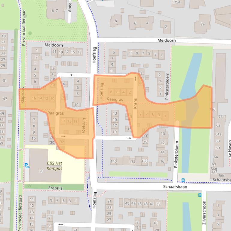 Kaart van postcodegebied 2992VR.