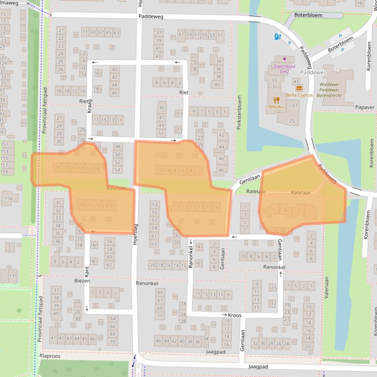 Kaart van postcodegebied 2992VT.